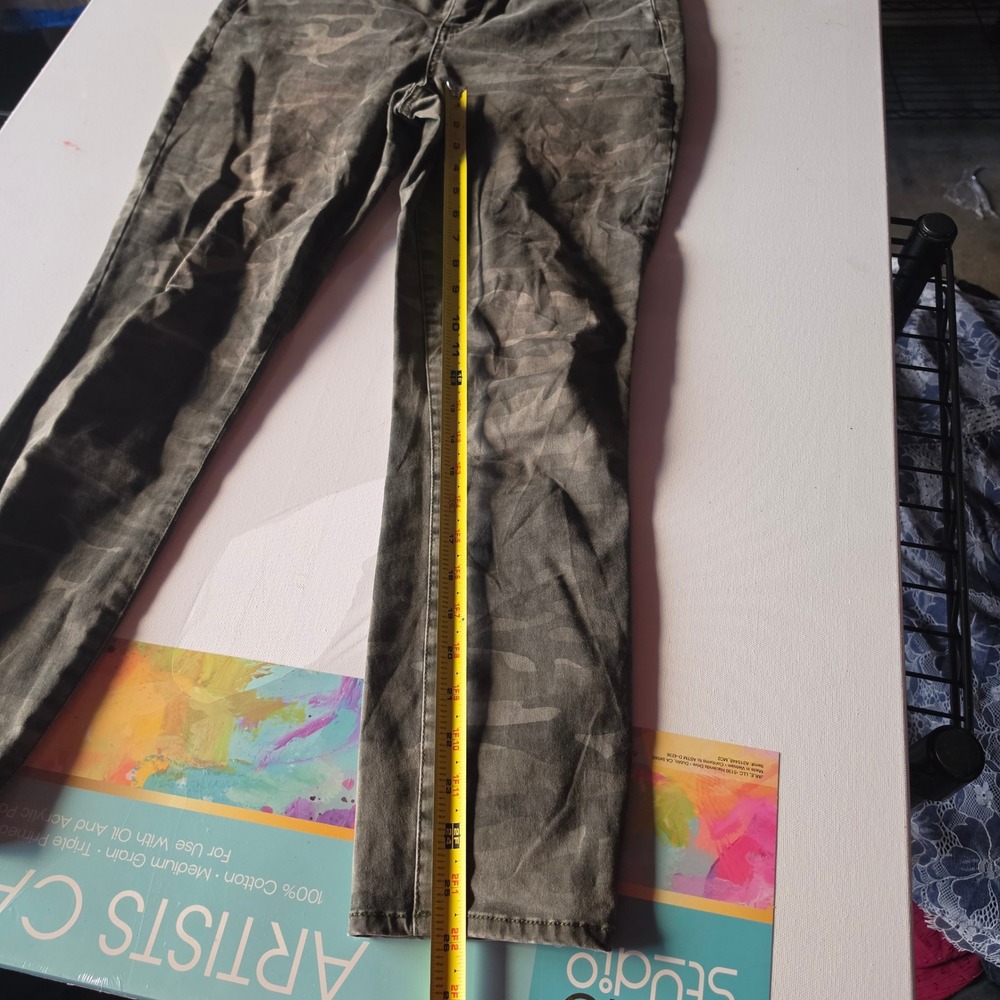 NYDJ Ami Skinny Camo Pants Green Camouflage Lift Tuck Stretch Size 10 - Picture 7 of 7